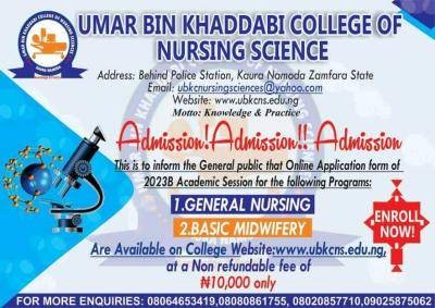 Umar Bin Khaddabi College of Nursing Sciences batch B admission form 2023/2024