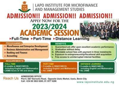 LAPO Institute For Microfinance And Management Studies Releases 2023/2024 Admission Form